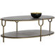Arya 51 X 31.5 inch Grey / Antique Brass Coffee Table